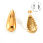 Water-drop-shaped smooth titanium steel earrings are a niche new style of cold, simple, fashionable and casual earrings