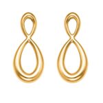Color-blocked electric 8-shaped stainless steel earrings with PVD gold plating, featuring a fashionable and simple design - Image 2