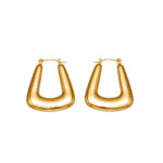 Mid-style geometric U-shaped stainless steel earrings plated with 18k gold, European and American casting, versatile and personalized earrings in stock - Image 2