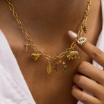 diy pendant necklace with a light luxury and high-end feel, collarbone chain, non-fading jewelry, stainless steel decoration