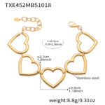 18k gold-plated hollowed-out heart-shaped necklace - Image 2