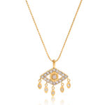 Zircon Devil's Eye tassel titanium steel necklace, high-end stainless steel jewelry, non-fading collarbone chain - Image 2