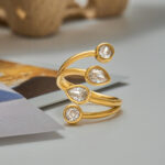 Zircon ring titanium steel non-fading jewelry, a light luxury and high-end ring - Image 2