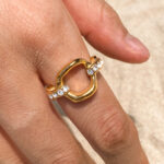 Diamond ring, titanium steel non-fading jewelry, cross-border bestseller, stainless steel accessory, women's high-end ring