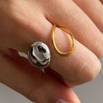 Water-drop titanium steel ring, a niche design for women's ring jewelry that doesn't fade, stainless steel rings