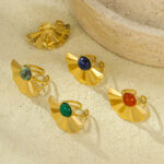 ins style versatile zirconia stainless steel ring that won't fade, women plated with 18K gold - Image 2