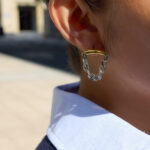 Stainless steel fringed ear bone stud earrings for autumn and winter with a high-end feel, women's light luxury earrings - Image 2