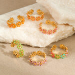 The stainless steel 18k gold color dopamine Daisy flower ring does not fade - Image 2